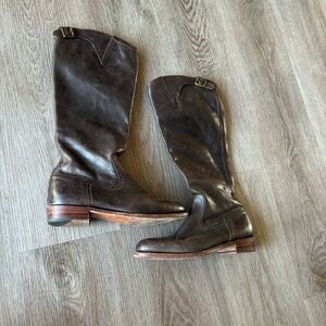 Frye Brown Leather Knee-High Riding Boots
